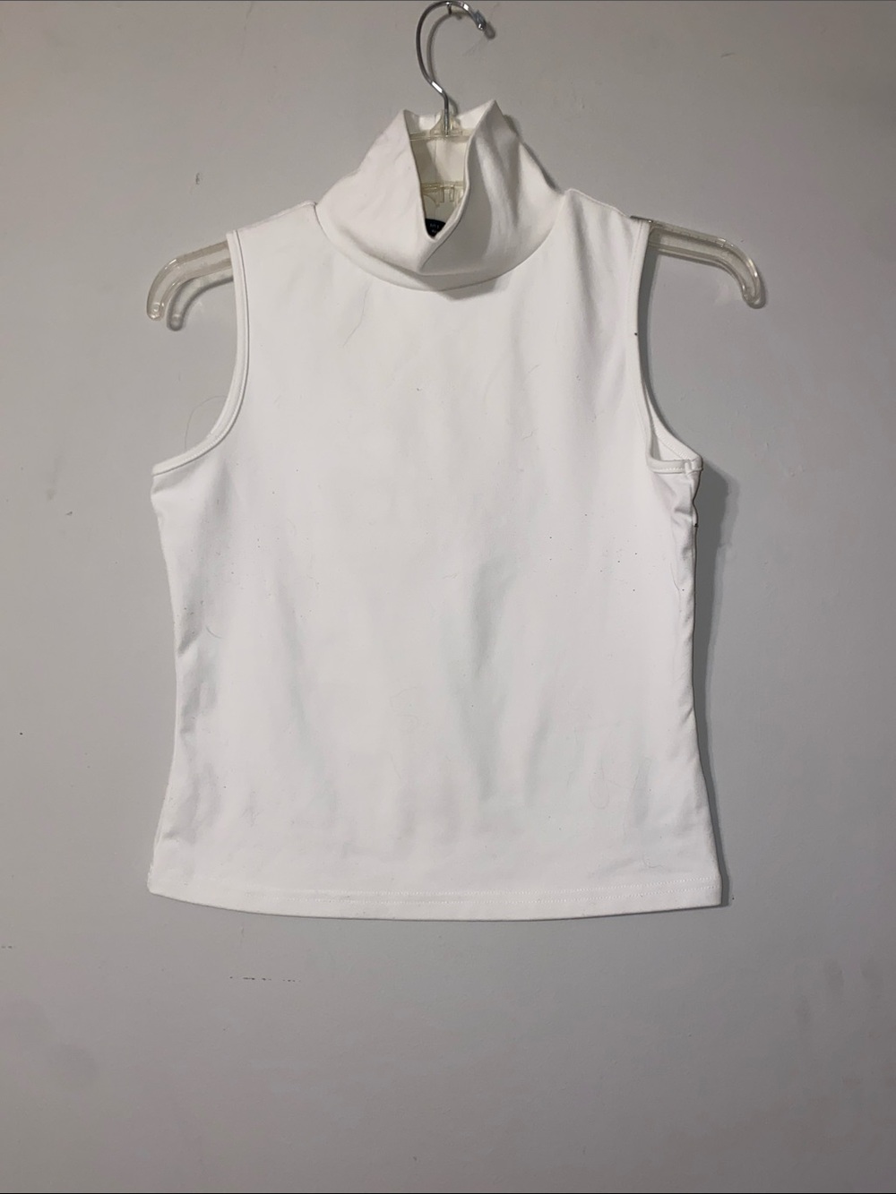 SHEIN White Sleeveless Mock Neck Tank Top